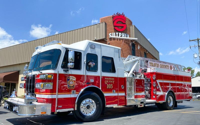 Travis County (TX) ESD No. 1 Gets Its First Mid-Mount Aerial Ladder Quint from Sutphen Corp.