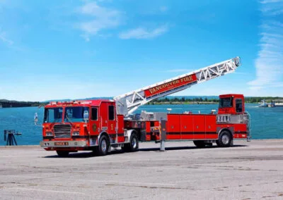Vancouver (WA) FD Replaces Tractor Drawn Aerial With New KME Tiller