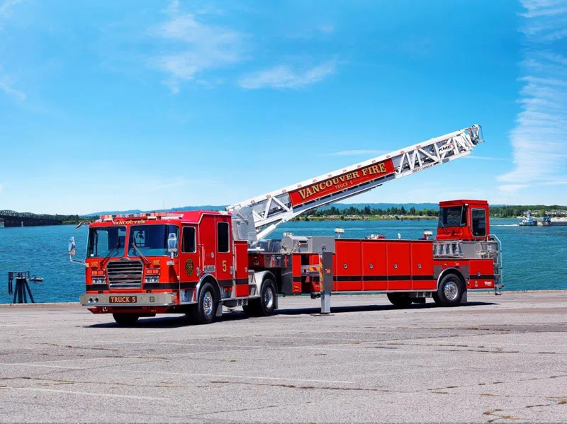 Vancouver (WA) FD Replaces Tractor Drawn Aerial With New KME Tiller