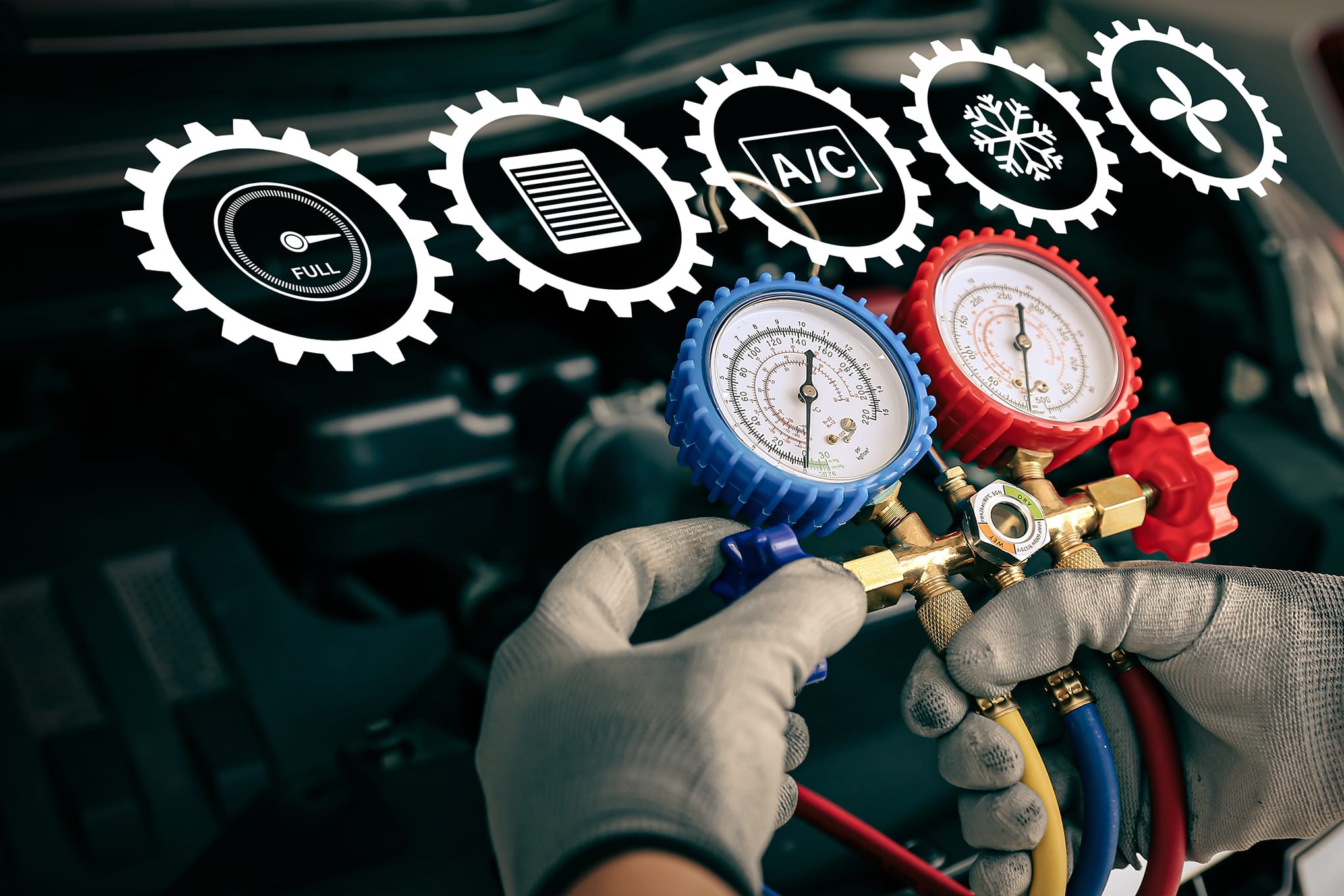Hand,Of,Car,Mechanic,Technician,Use,Meter,To,Check,Car